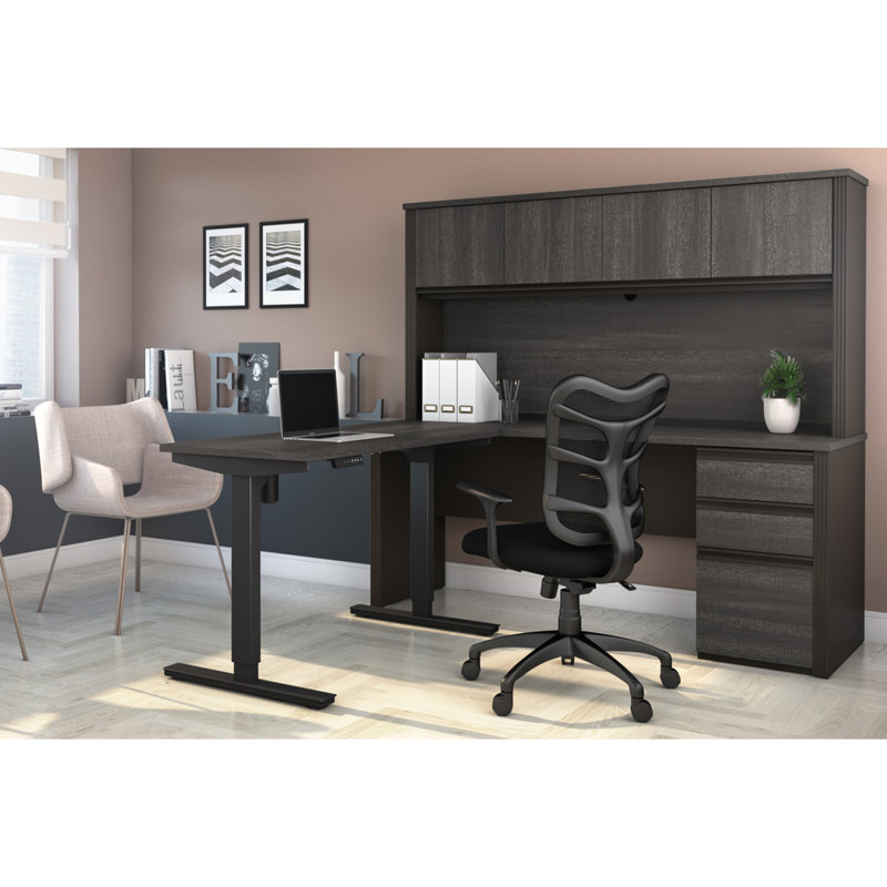 Ebern Designs Kenworthy Reversible L Shape Standing Desk With