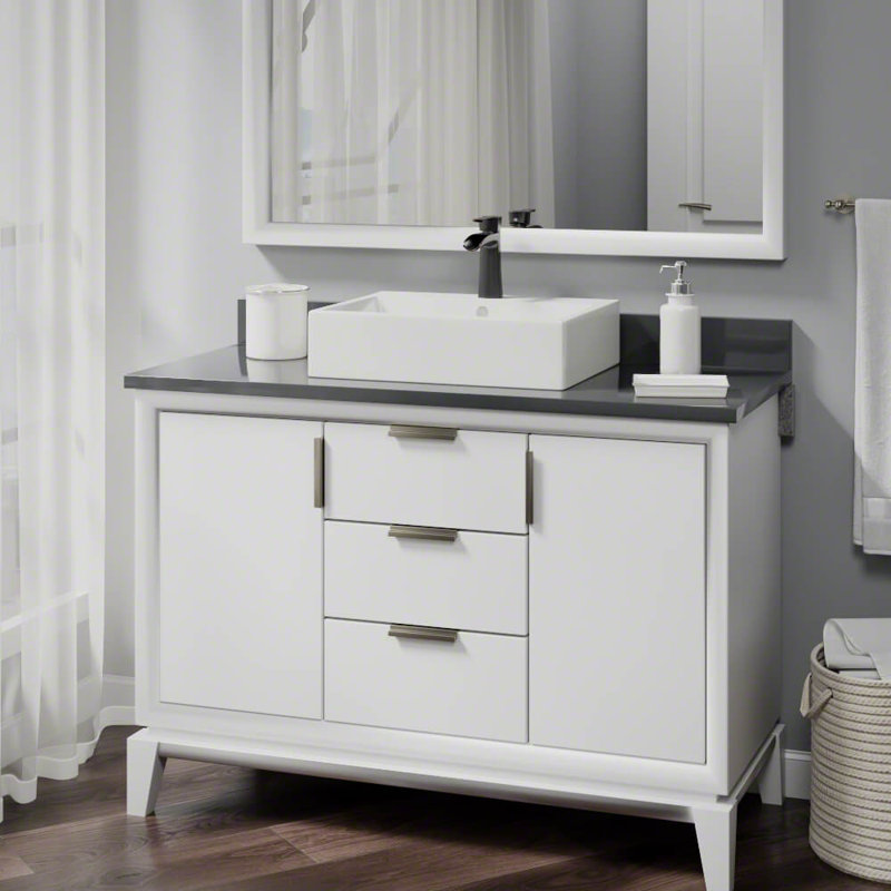 Rene Vitreous China Rectangular Vessel Bathroom Sink With Faucet And Overflow Wayfair