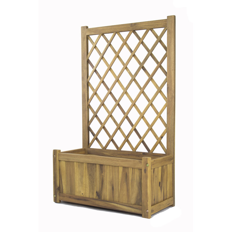 Millwood Pines Pine Lake Wood Planter Box With Lattice Panel