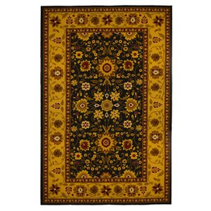 Oriental Floral Gold/Black Area Rug