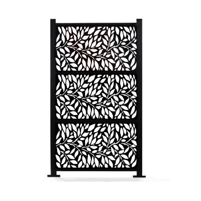 6.5 ft. H x 4.5 ft. W Laser Cut Metal Privacy Screen Fence, Decorative Outdoor Divider