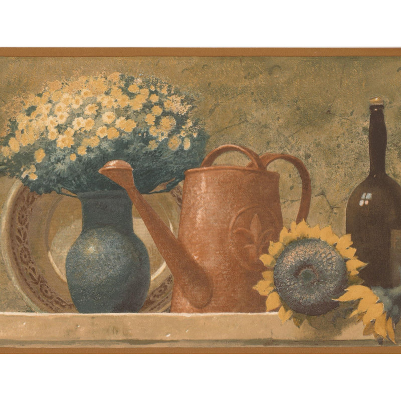August Grove Bovee Fruit Basket Bouquet Wine Bottles On Mantel