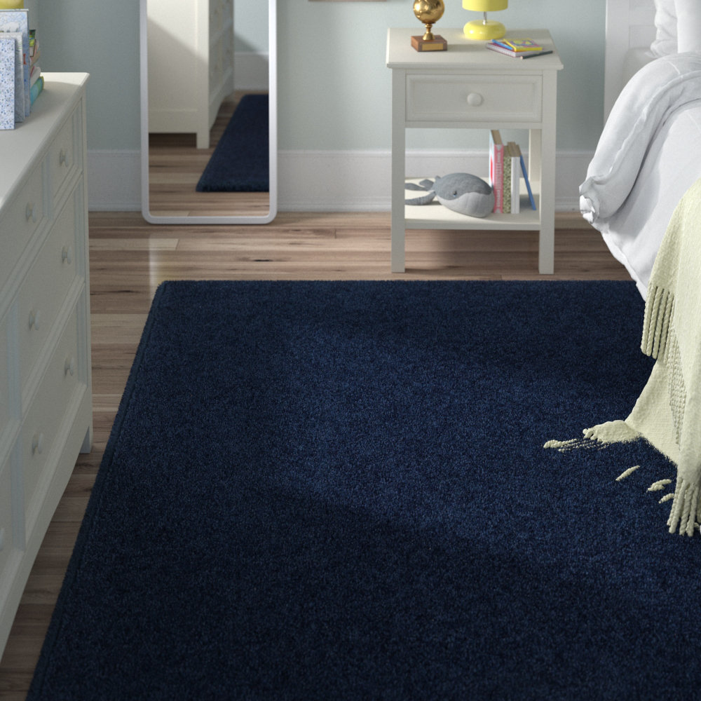 Anika Midnight Navy Blue Area Rug Anika Midnight Navy Blue Area Rug