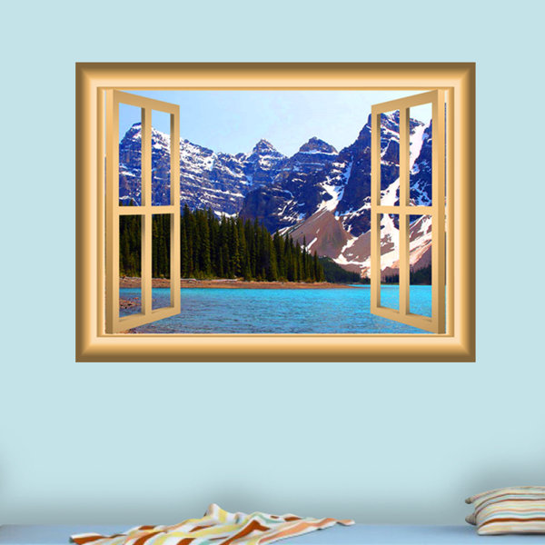 East Urban Home 3d Lake Window Wall Decal Nature Decor Peel And
