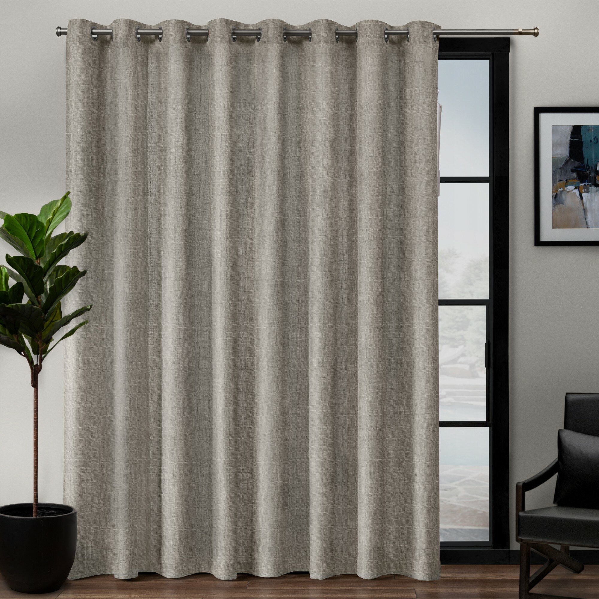 Heil Patio Solid Color Room Darkening Grommet Single Curtain Panel