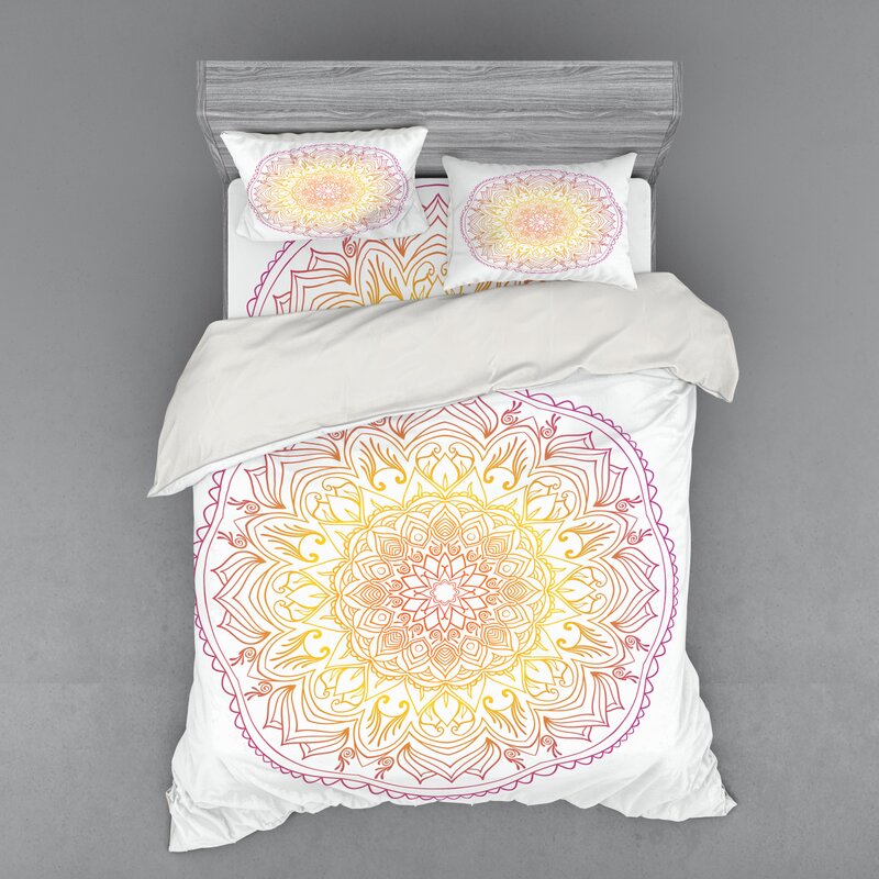 East Urban Home Ambesonne Rainbow Mandala Duvet Cover Set