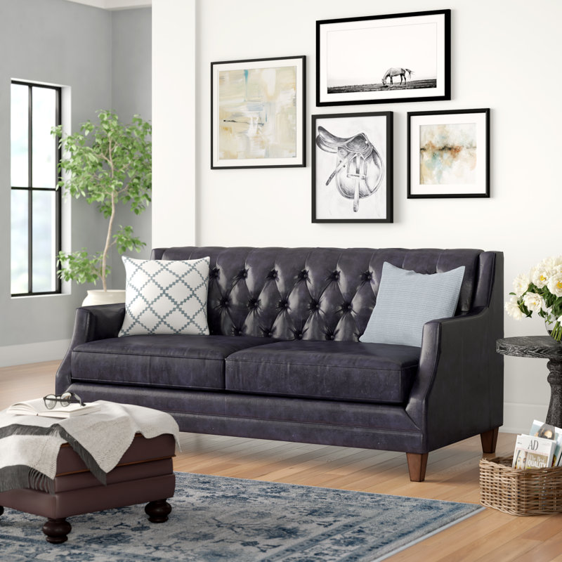 Three Posts Derbyshire Leather Sofa & Reviews Wayfair