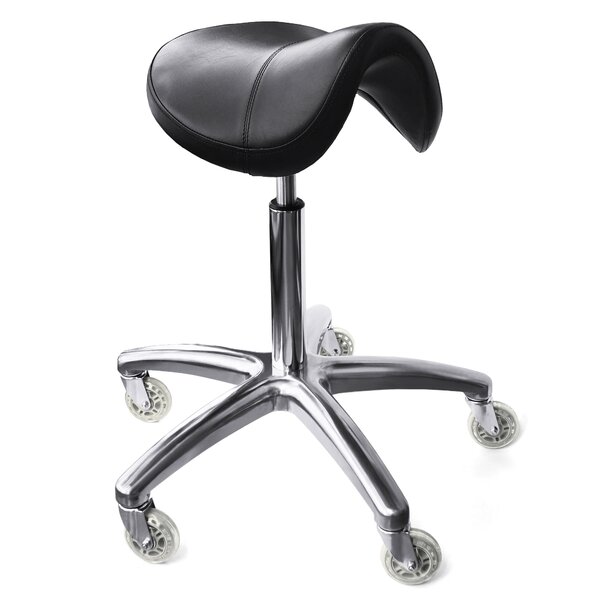 US Adjustable 360° Rolling Saddle Stool Home Office Bar Stool with 5 casters New 