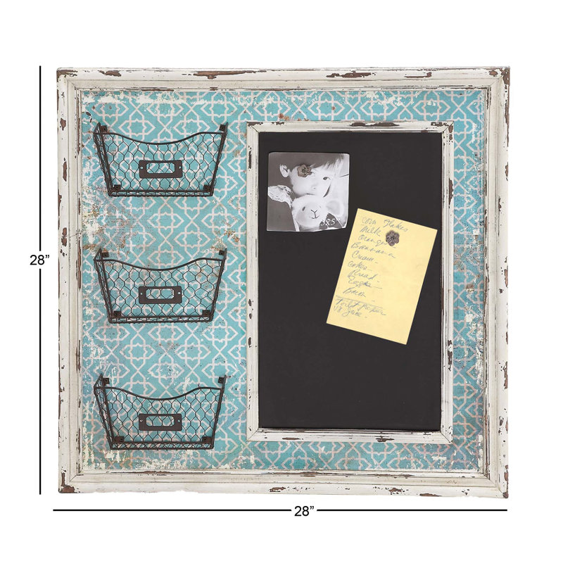 17 X 17 X 7 Wood And Metal Memo Board Joss Main