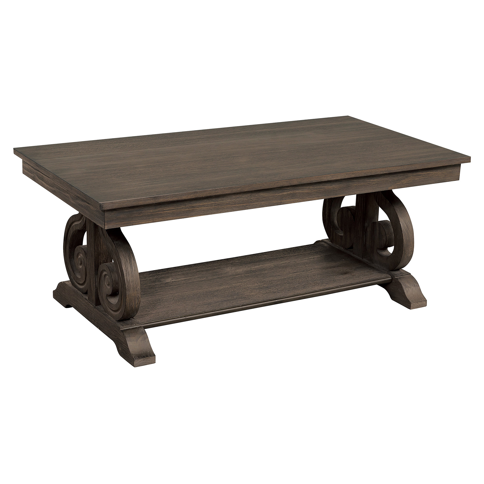 Ophelia & Co. Rothermel Trestle Coffee Table with Storage Wayfair