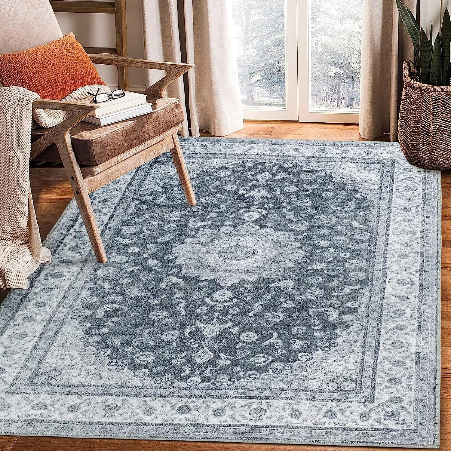 Darby Home Co Leetonia Machine Braided Performance Blue Rug | Wayfair