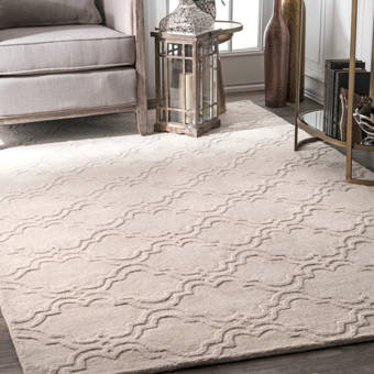 Godwin Geometric Handmade Tufted Wool Ivory Area Rug Reviews Birch Lane