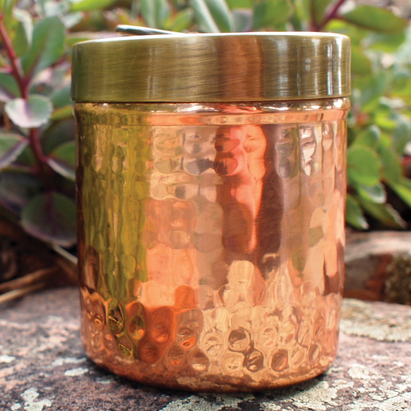 Hammered Copper Storage Jar
