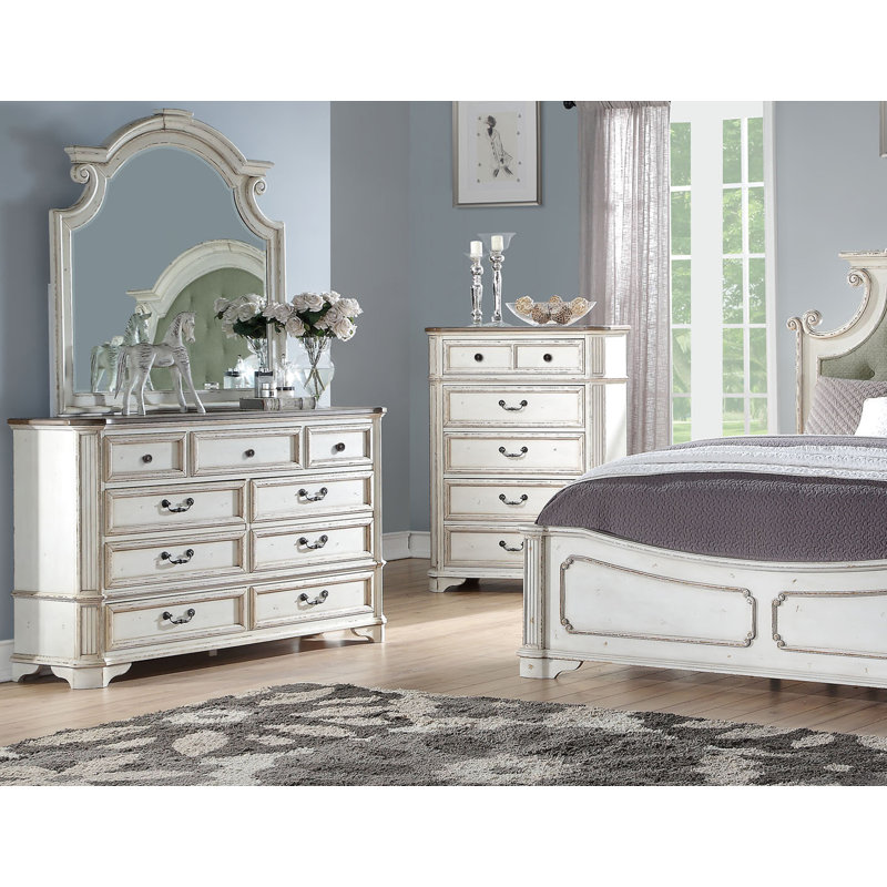 One Allium Way In 7 Drawer Dresser With Mirror Wayfair One Allium Way In 7 Drawer Dresser