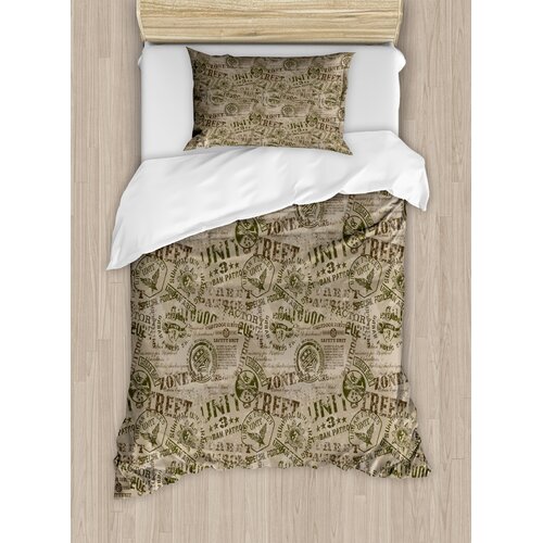 Double Bed Duvet Cover Set Camouflage Khaki Green Beige Chocolate Army