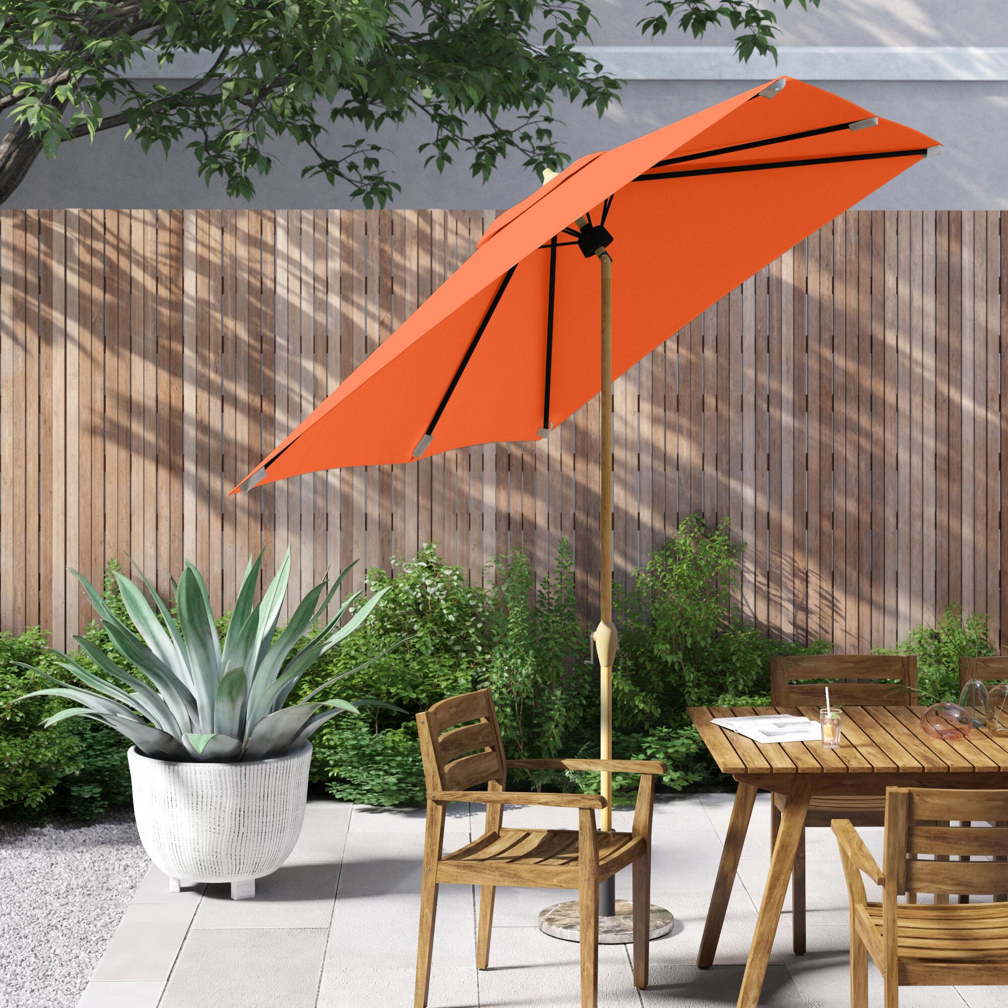 Foundstone Solid 6 5 X 10 Rectangular Market Umbrella Reviews Wayfair