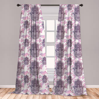 East Urban Home Ambesonne Vintage Curtains Graceful Nature Theme Bedding Plant Poppies Buds With Look French Garden Window Treatments 2 Panel Set For Living Room Bedroom Decor 56 X 63 Mauve Blush