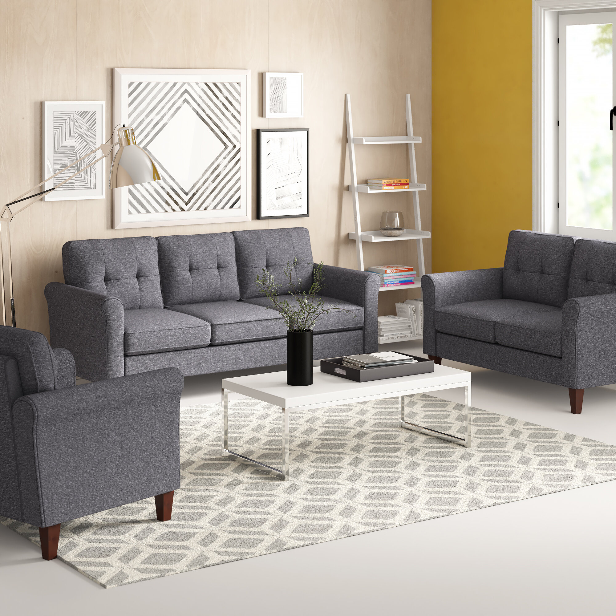 Zipcode Design Peru 3 Piece Living Room Set Reviews Wayfair