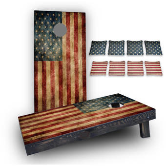 Worn American Flag Custom 10 Piece Cornhole Board Set Reviews Birch Lane