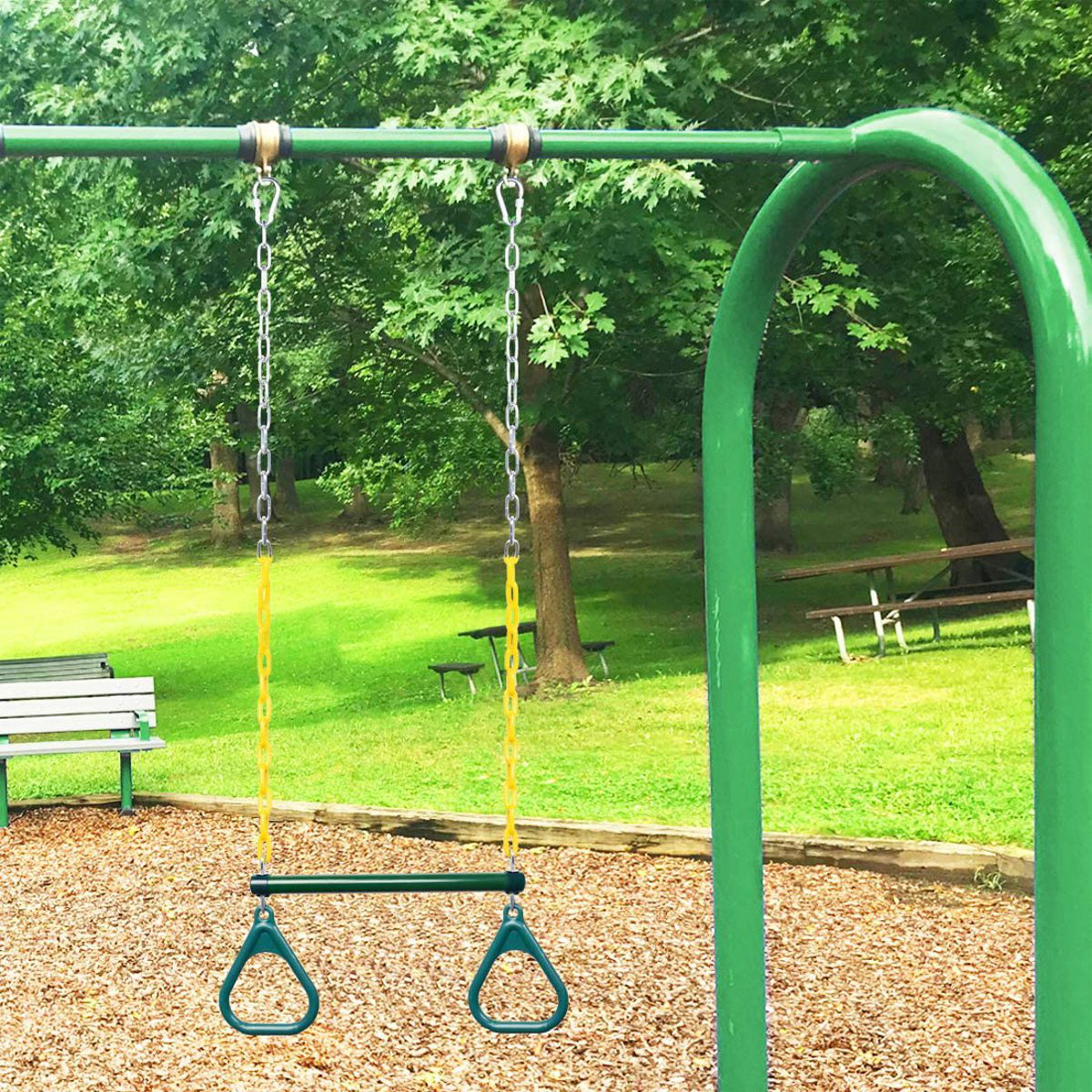 goodwish Trapeze Bar Gym Rings Swing Set With Locking Carabiners Wayfair