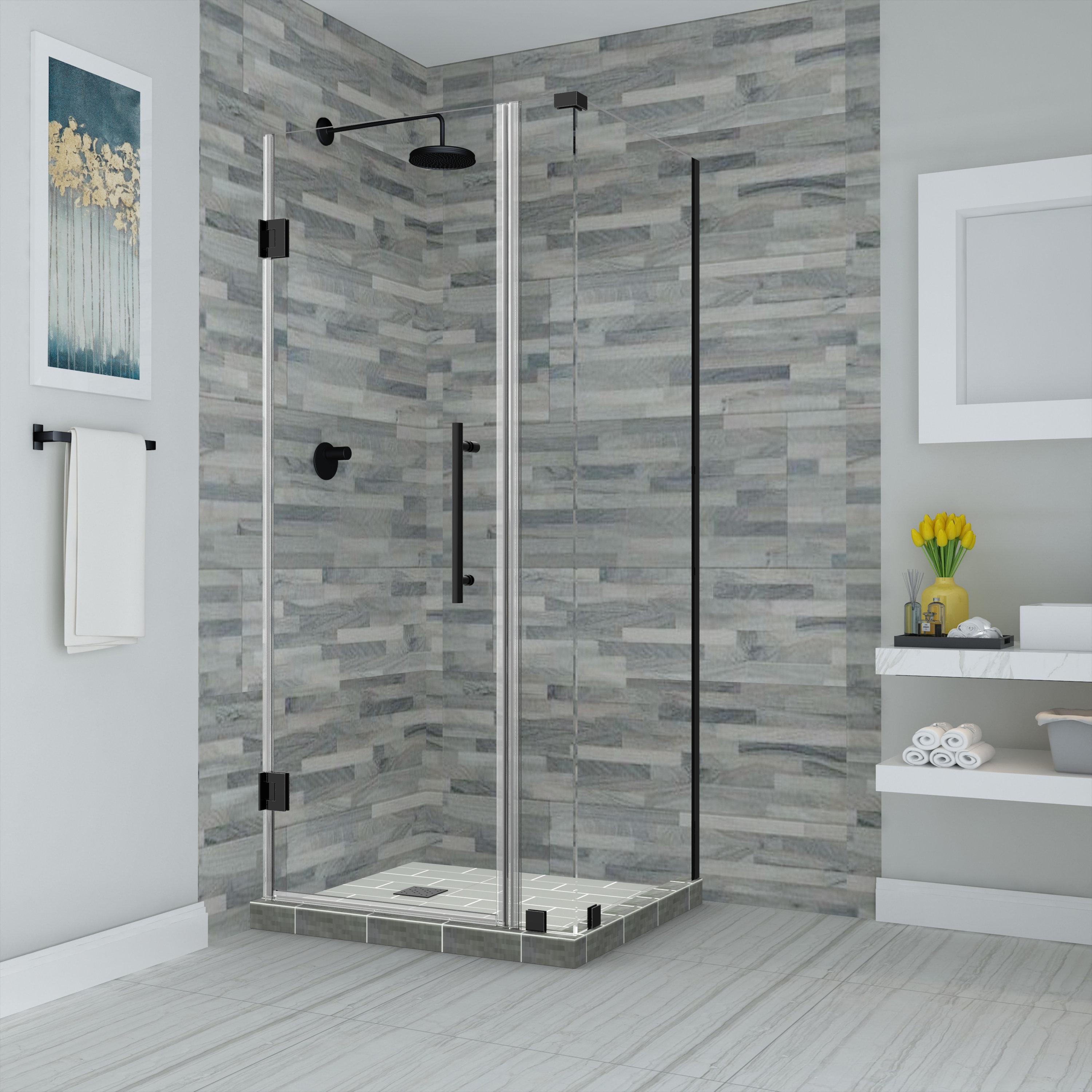 Aston Bromley 38 X 72 Rectangle Hinged Shower Enclosure Wayfair