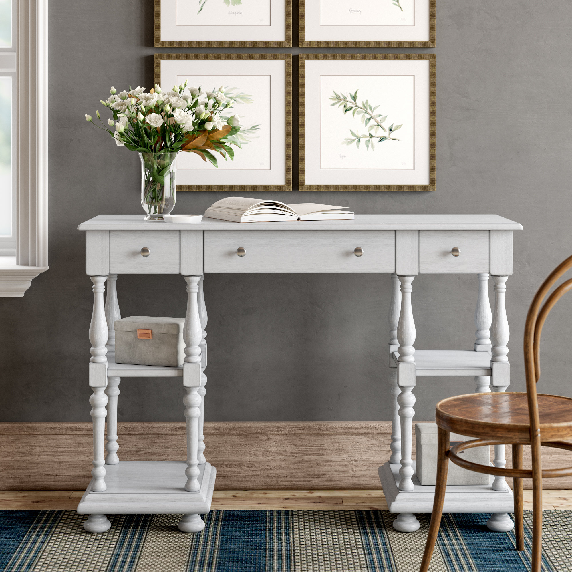 Smithville Farmhouse Solid Wood Desk Birch Lane