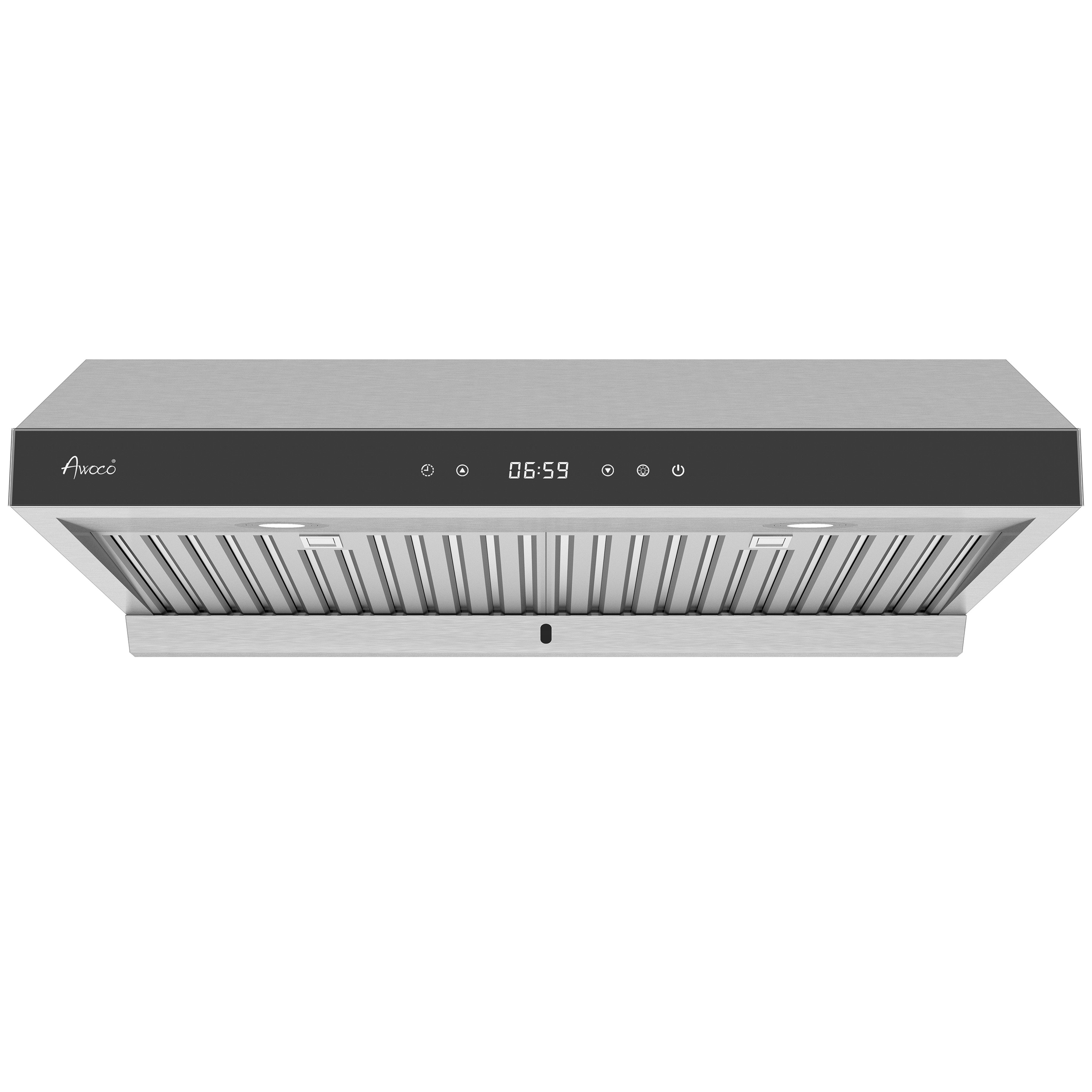 Awoco 36 Inches 900 Cubic Feet Per Minute Cfm Ducted Under Cabinet Range Hood In Blackstainless