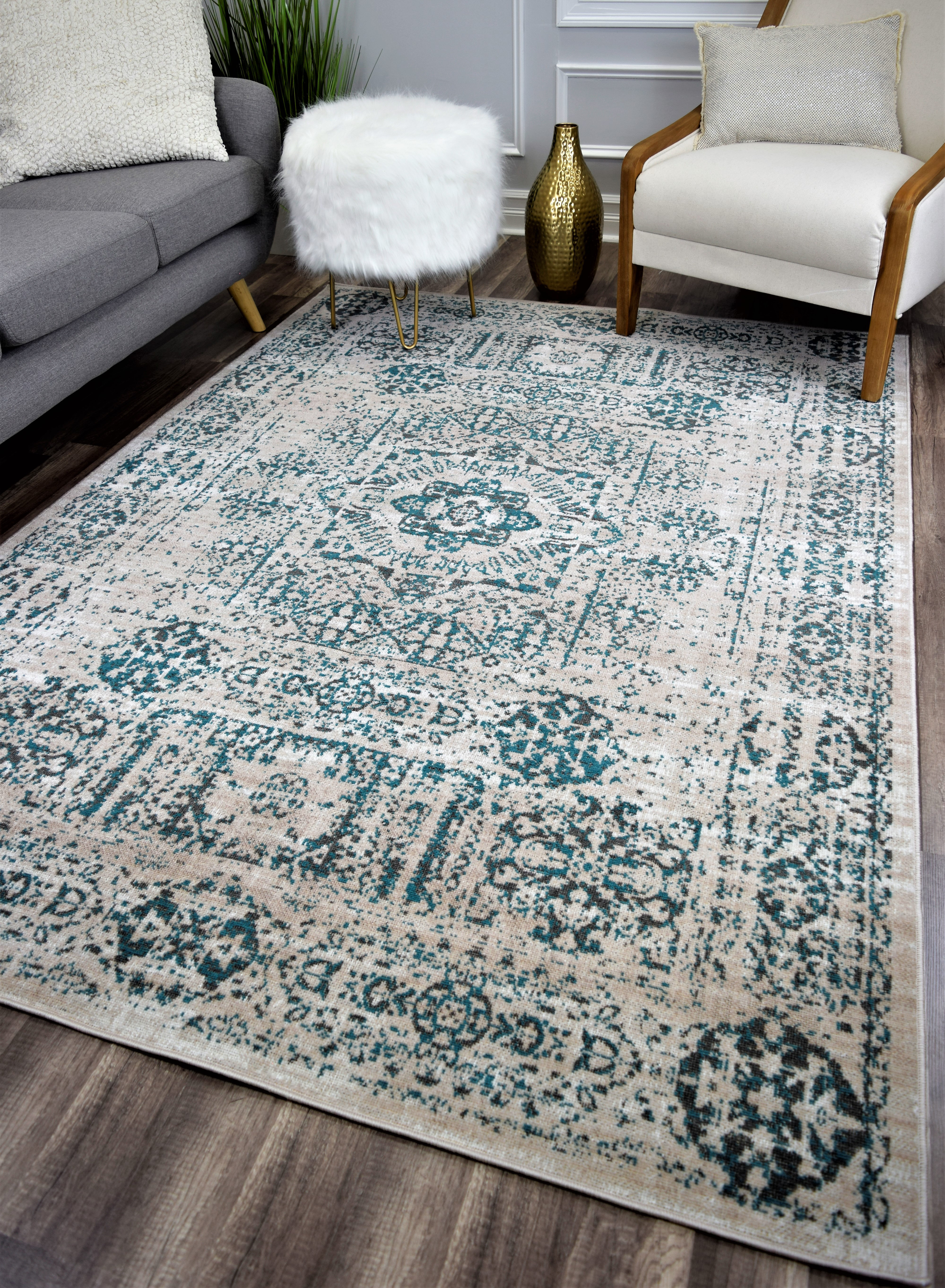 Williston Forge Daniell Transitional Turquoise Stone Gray Indoor Outdoor Area Rug Reviews Wayfair