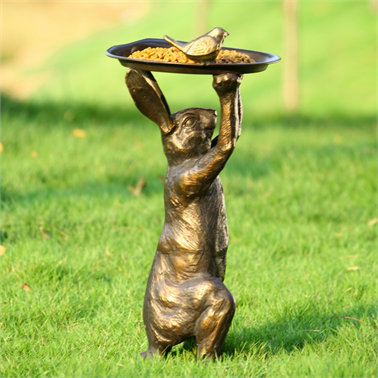 Darby Home Co Arango Bunny Decorative Tray Bird Feeder