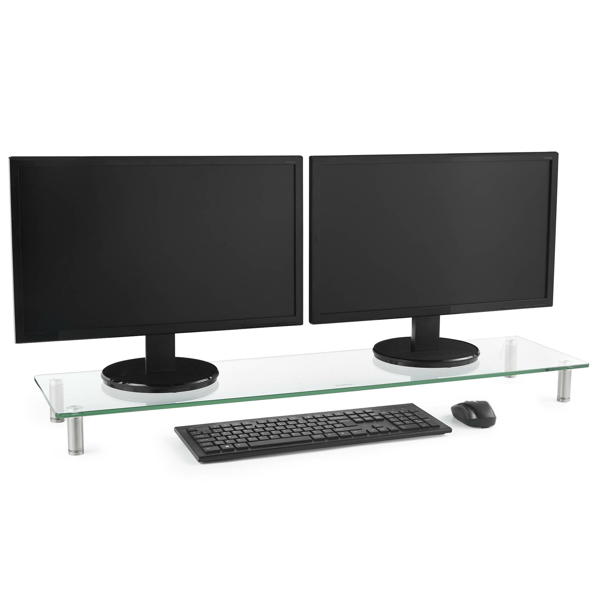 Vonhaus Extra Large Glass Monitor Stand Riser Reviews Wayfair