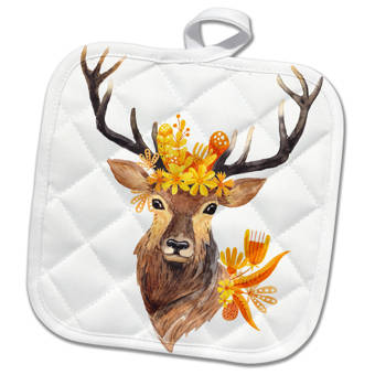 3drose Alerted Tail Deer Buck Potholder Wayfair Ca