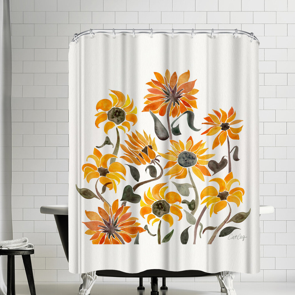 sunflower shower curtain