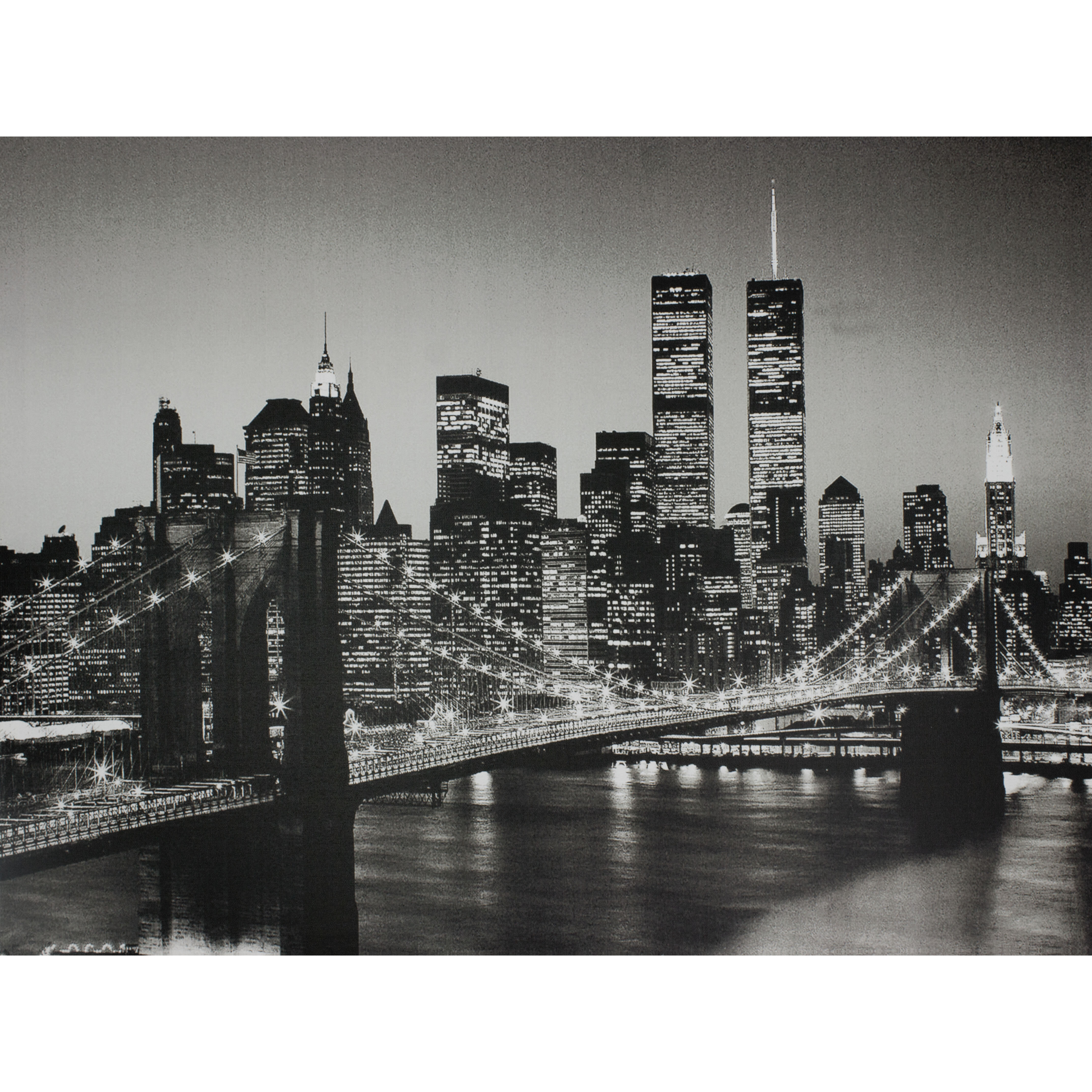 Brooklyn Bridge Black & White Wall Clock Canvas Picture Print Photo Photograph