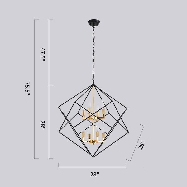 Dinkins 8 - Light Lantern Geometric Chandelier