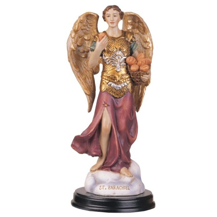 Hand Painted Resin Winged Angel Silver Beige Figurine Statue Friends Treasures