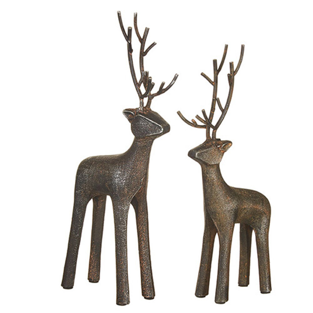 The Holiday Aisle 2 Piece Metal Deer Set Wayfair