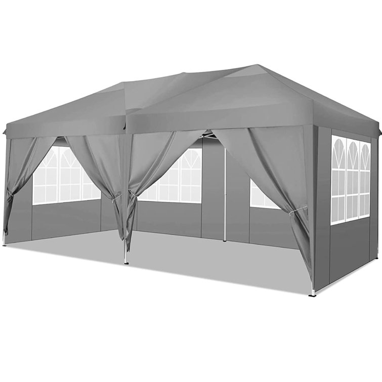 20 Ft. W x 10 Ft. D Metal Pop-Up Party with 6 Removable Sidewalls & | Wayfair