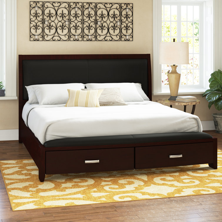 Latitude Run® Rushmere Solid Wood and Upholstered Low Profile Storage