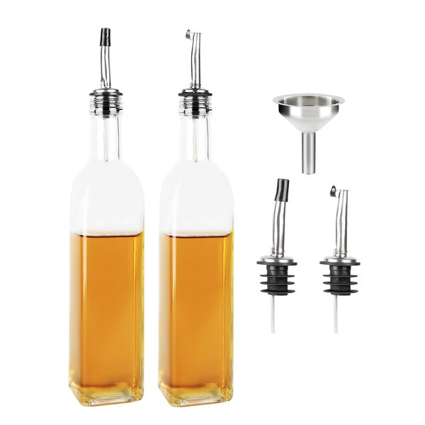 Glass Oil Vinegar Decorative Glass Bottle-Dispenser Italian Bottle Tranparent