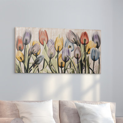 'Tulipscape' - Graphic Art Print on Wood
