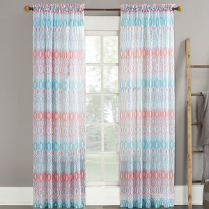 Vernell Geometric Sheer Thermalu00a0Rod Pocket Single Curtain Panel