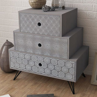Dark Grey Bedside Table Wayfair Co Uk Finnian 3 Drawer Bedside Table