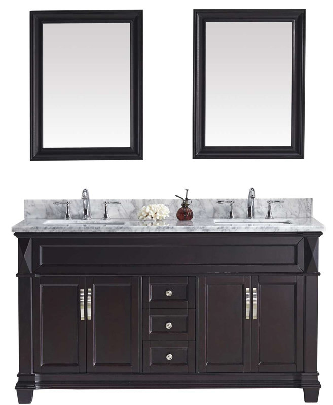 Double Bathroom Vanities With Tops virtu usa victoria 61" double bathroom vanity set with white Double Bathroom Vanities With Tops virtu usa victoria 61" double bathroom vanity set with white