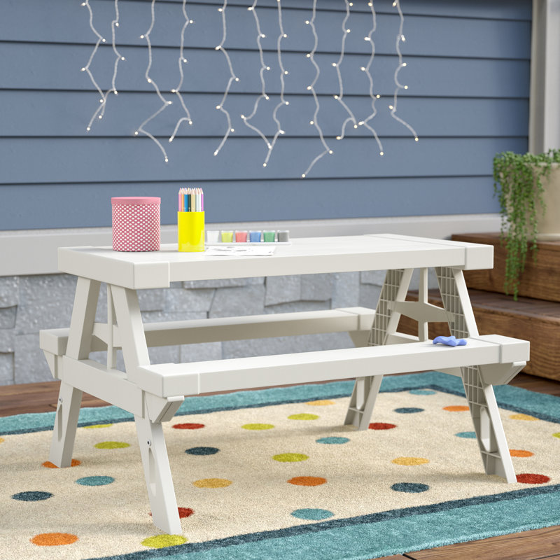 Viv Rae Ruth Kids Rectangular Picnic Table Reviews Wayfair Viv Rae Ruth Kids Rectangular Picnic