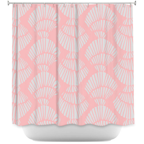 Highland Dunes Hulsey Seashell Cotton Candy Single Shower Curtain