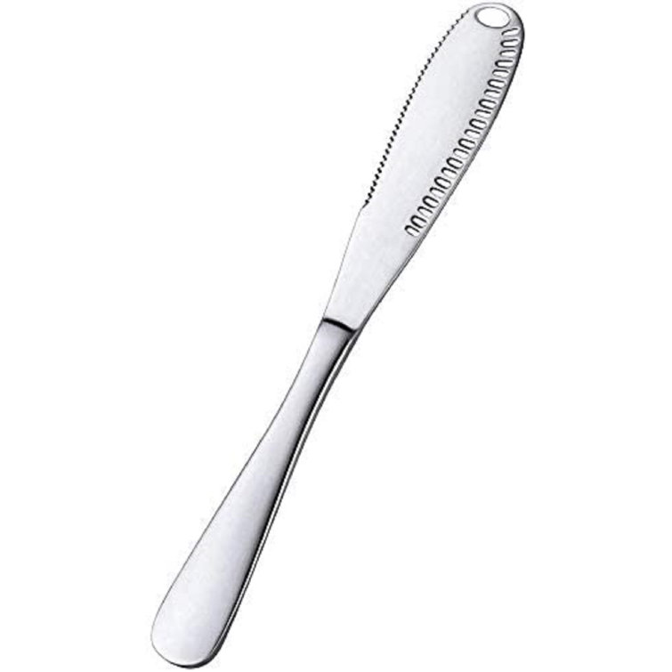 Latitude Run Spreader Knife Butter Spreader Multiuse With Stainless Steel Serrated Edge Shredding Slots Easy To Hold For Bread Butter Cheese Jam Silver A Wayfair