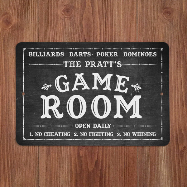 4 Wooden Shoes Personalized Chalkboard Look Game Room Sign Wall