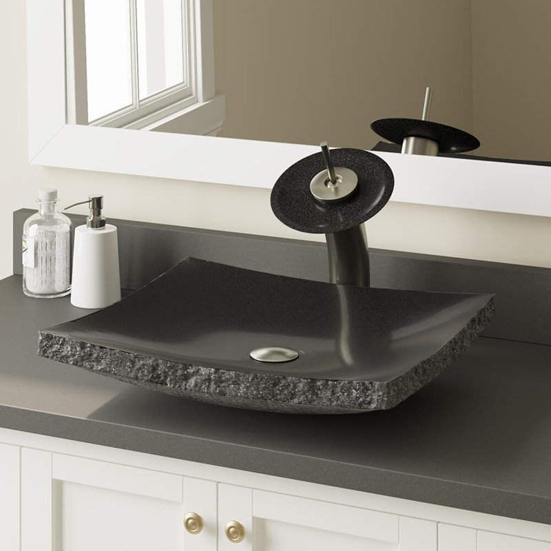 MRDirect Shanxi Stone Rectangular Vessel Bathroom Sink ...