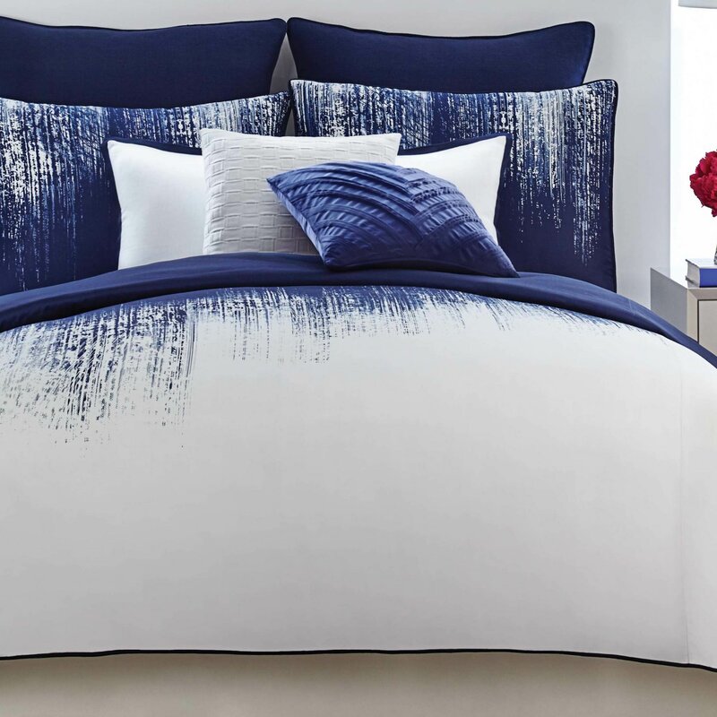 blue and white comforter king