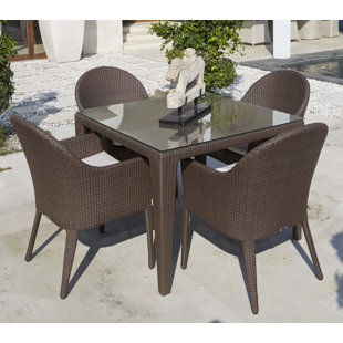 Go to store & view more images Jeremy 5 Piece Dining Set with Cushions by Mistana